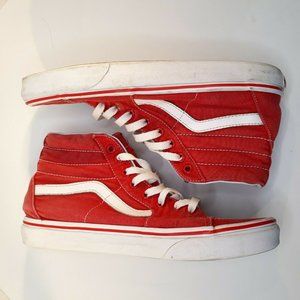 Vans Full High Top Skate Shoes Size M9 W10.5 SK8-Hi Sneakers Red NEED INSOLES